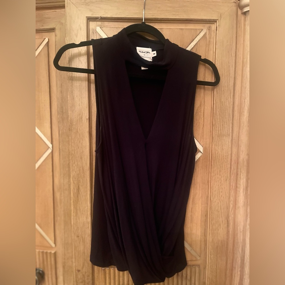 Michael Stars for Anthropologie Draped Black Top